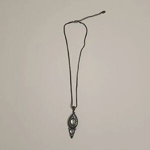Versona Rhinestone Pendant Necklace in Antique Silver